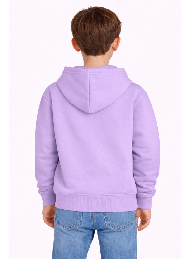Premium Apparel Kids Lilac Regular-Fit Hoodie – Unisex Pullover Sweatshirt for Boys & Girls, Casual Everyday Wear - Image 3